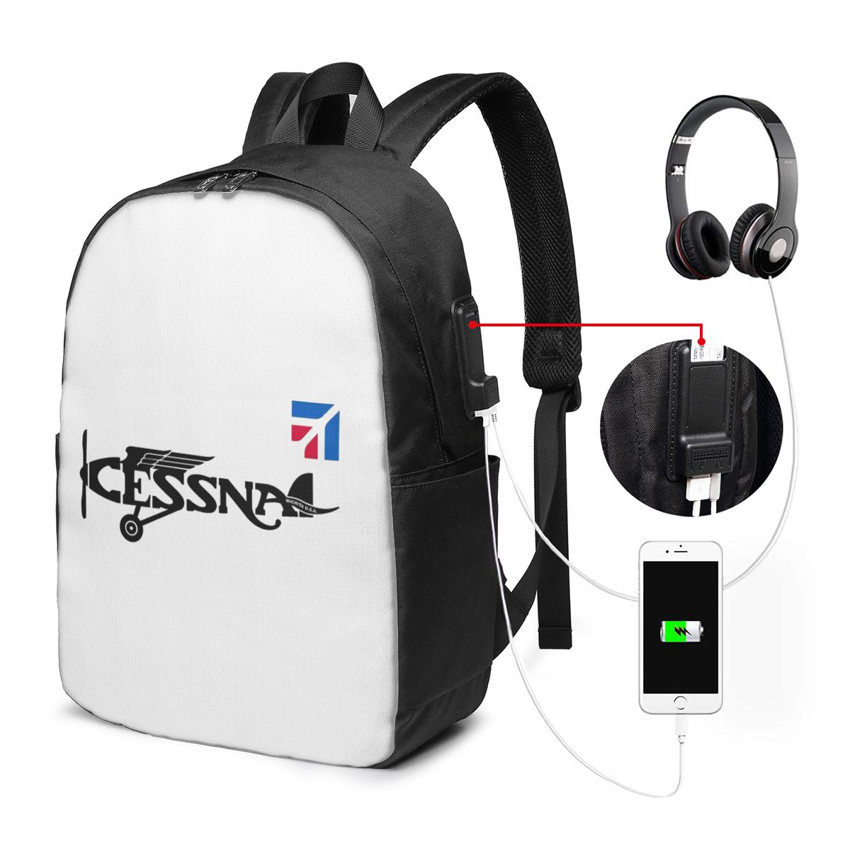 Zaino con logo Cessna, borsa d - Women'S Bag recensione e prezzo