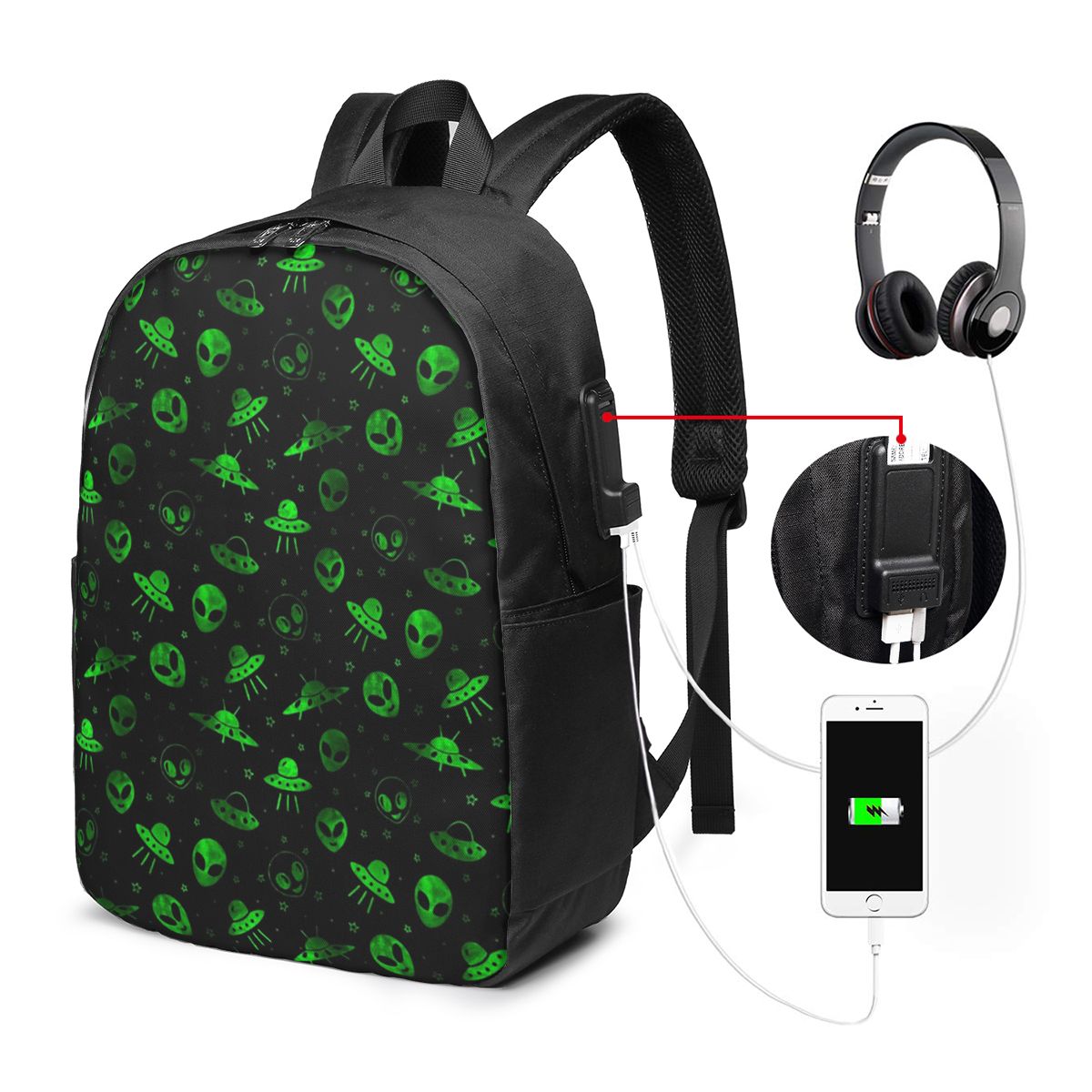 Zaino con motivo Alieni e UFO, - Women Bags College recensione e prezzo