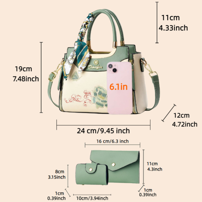 Set di 3 borse ricamate, compr - Women Bags Rack recensione e prezzo